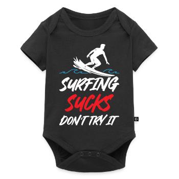 Le surf craint, n’essayez pas - Body à manches courtes Premium Bébé - noir - Devant