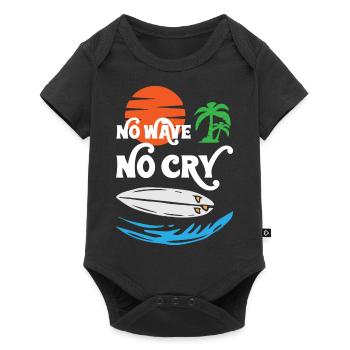 No Wave No Cry Surfing - Baby Premium short-sleeve bodysuit - black - Front