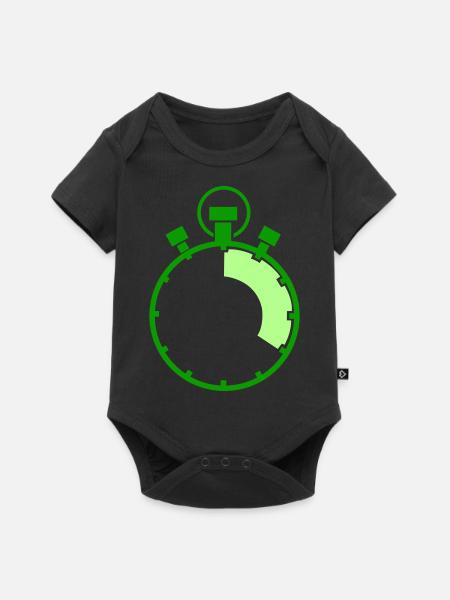 stopuhr - Baby Premium Kurzarmbody - Schwarz