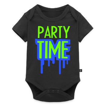 Party Time Crew Logo Celebrate Team Friends Member - Baby Premium short-sleeve bodysuit - black - Front