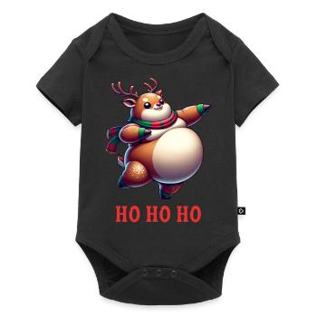 Renne de Noël Ho Ho Ho - Body à manches courtes Premium Bébé - noir - Devant