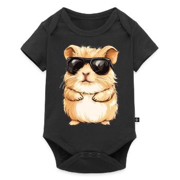 Cooles Meerschweinchen - Baby Premium Kurzarmbody - Schwarz - Vorne
