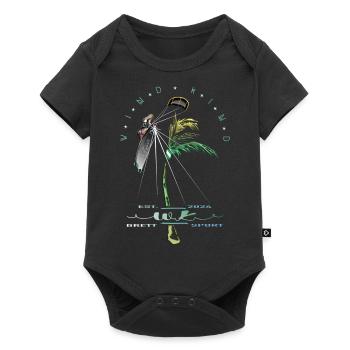 Kitesurferin Palme - Baby Premium Kurzarmbody - Schwarz - Vorne