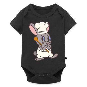 Lapin Chef Cuisiniers Cuisinier Hôte Lapin - Body à manches courtes Premium Bébé - noir - Devant