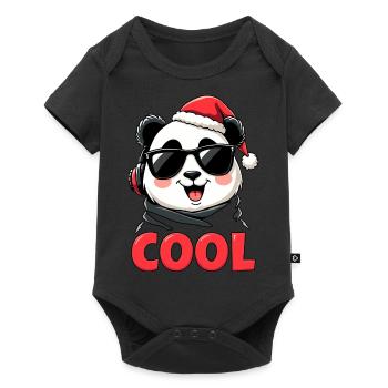cool panda - Baby Premium short-sleeve bodysuit - black - Front