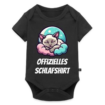 Official Sleep Shirt - Cute Cat Motif - Baby Premium short-sleeve bodysuit - black - Front