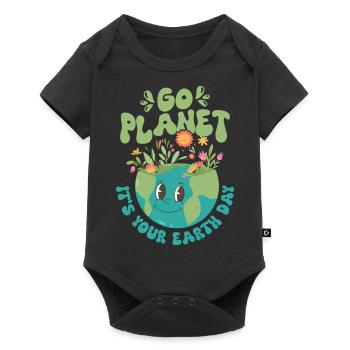 Go Planet It's Your Earth Day Planet Environmental - Baby Premium Kurzarmbody - Schwarz - Vorne