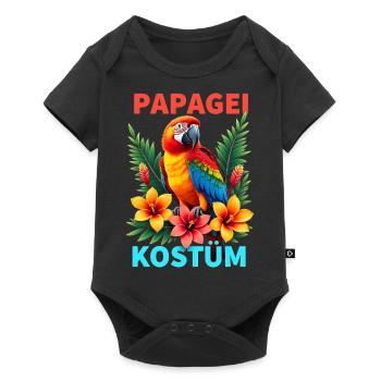 Papagei Kostüm tropisch Vogel bunt Karneval - Baby Premium Kurzarmbody - Schwarz - Vorne