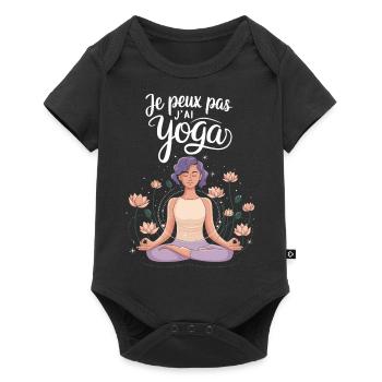 J'peux pas j'ai yoga - Body à manches courtes Premium Bébé - noir - Devant