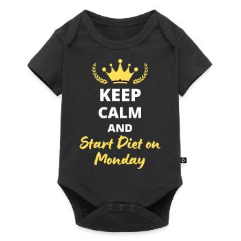 Keep Calm and Start Diet Monday - Body à manches courtes Premium Bébé - noir - Devant