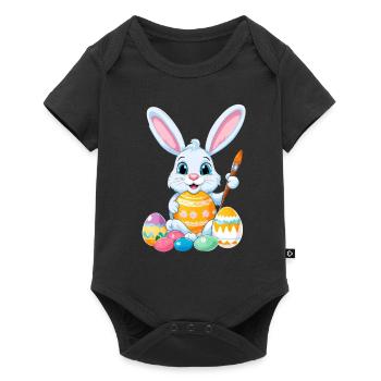 Easter bunny with Easter eggs - Baby Premium short-sleeve bodysuit - black - Front