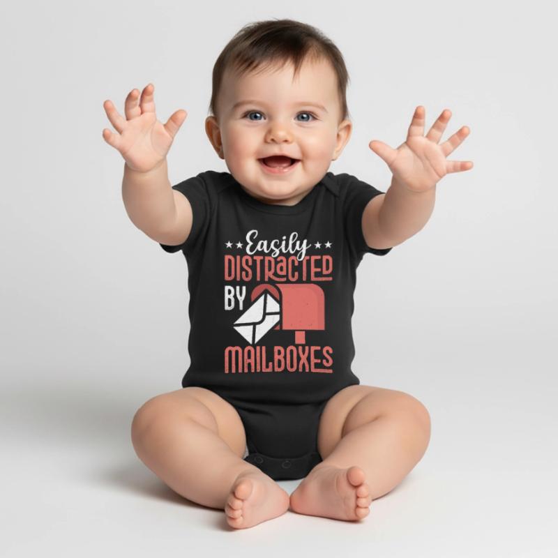 Easily Distracted By Mailboxes Mail Postal Worker Baby Premium Kurzarmbody