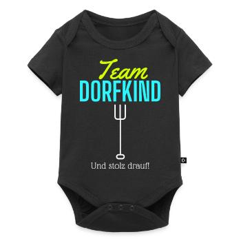 Team Dorfkind...und stolz drauf - Baby Premium Kurzarmbody - Schwarz - Vorne