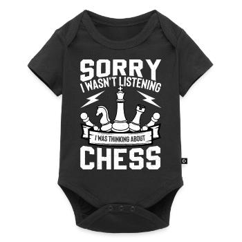 Schach - Baby Premium Kurzarmbody - Schwarz - Vorne