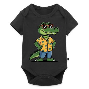 Alligator Funny Summer - Baby Premium short-sleeve bodysuit - black - Front