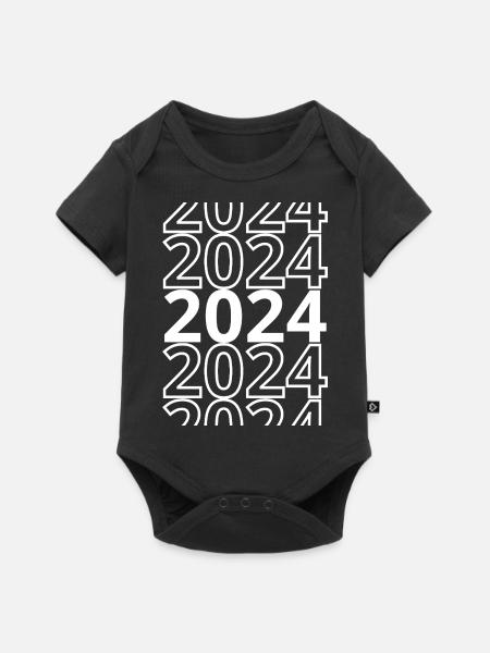 2024 2024 2024 - Baby Premium Kurzarmbody - Schwarz