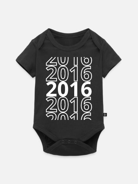 2016 2016 2016 - Baby Premium Kurzarmbody - Schwarz