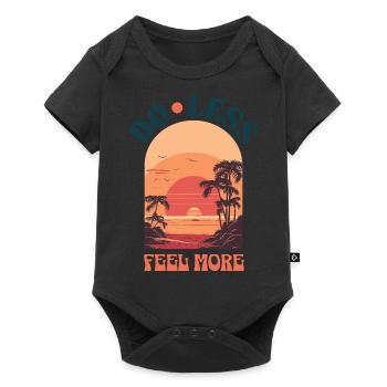 Do Less Feel More – Sonnenuntergang im Retro-Stil - Baby Premium Kurzarmbody - Schwarz - Vorne