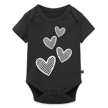 Coeurs Symbole Amour - Body à manches courtes Premium Bébé - noir - Devant