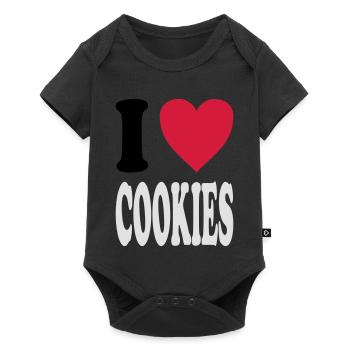 I love COOKIES (Farben anpassbar!) - Baby Premium Kurzarmbody - Schwarz - Vorne
