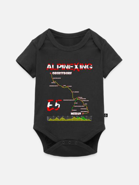 E5 Oberstdorf Meran - Baby Premium Kurzarmbody - Schwarz