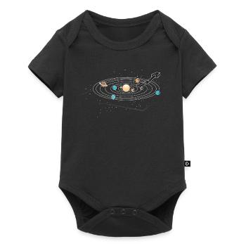 Turntable Vinyl Retro 70's 80's Planet - Baby Premium short-sleeve bodysuit - black - Front
