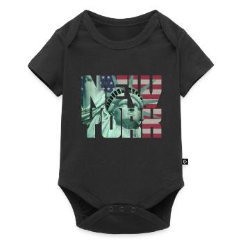 New York Freiheitsstatue Liberty USA Flagge Fahne - Baby Premium Kurzarmbody - Schwarz - Vorne