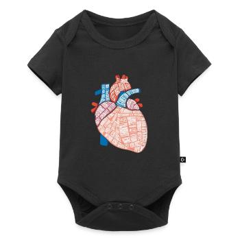 cardio anatomie biologiste cardio-battement médecine cadeau - Body à manches courtes Premium Bébé - noir - Devant