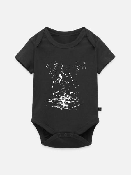 Wasserwirbel Spritzkreis - Baby Premium Kurzarmbody - Schwarz