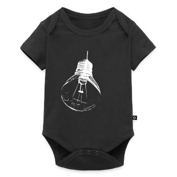 Minimalistische Glühbirnen-Skizze - Baby Premium Kurzarmbody - Schwarz - Vorne