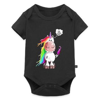 Skull Unicorn - Unicorns - Comic - Baby Premium short-sleeve bodysuit - black - Front