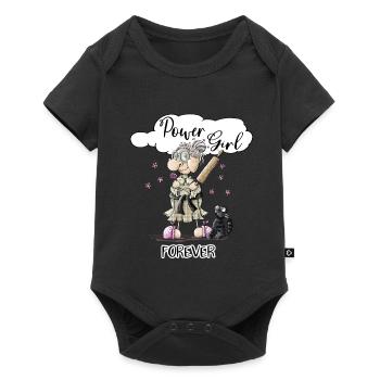 Power Girl - Baby Premium Kurzarmbody - Schwarz - Vorne