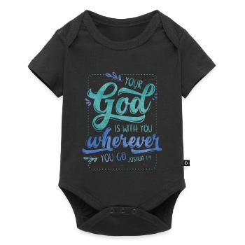 Your God Is With You - Baby Premium Kurzarmbody - Schwarz - Vorne