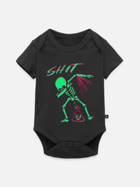Lustige Skelett - Baby Premium Kurzarmbody - Schwarz
