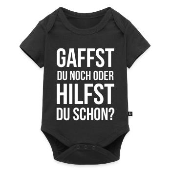 Gaffst du noch oder hilfst du schon? - Baby Premium Kurzarmbody - Schwarz - Vorne