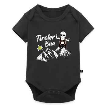 Tirol Tirolkarte Tirolerhut Tyrolean leather pants idea - Baby Premium short-sleeve bodysuit - black - Front