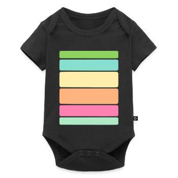 Rayures / lignes / dictons / tendance - Body à manches courtes Premium Bébé - noir - Devant
