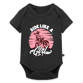Ride Like A Girl Motocross - Body à manches courtes Premium Bébé - noir - Devant
