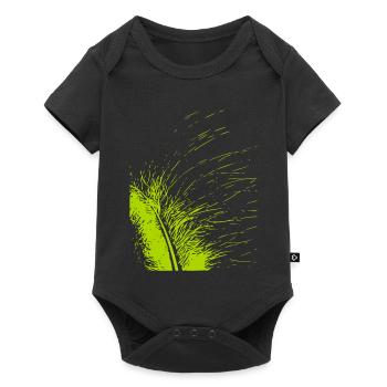 Plume abstraite / ligne / vert / motif - Body à manches courtes Premium Bébé - noir - Devant