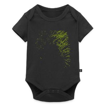 Dessin abstrait / ligne / vert / motif / nature - Body à manches courtes Premium Bébé - noir - Devant