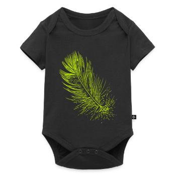 Abstrait plume / ligne / vert / motif - Body à manches courtes Premium Bébé - noir - Devant