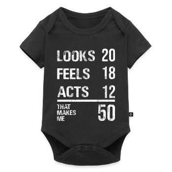 Bold Distressed Numeral Quote Tee - Baby Premium short-sleeve bodysuit - black - Front