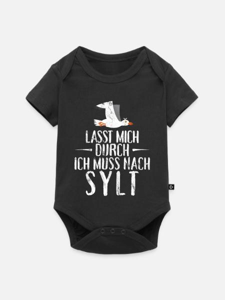 Lasst mich durch ich muss nach Sylt Möwe - Baby Premium Kurzarmbody - Schwarz