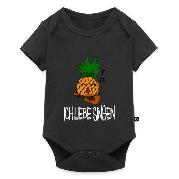 Ich liebe Singen / Musik / Sprüche / Ananas - Baby Premium Kurzarmbody - Schwarz - Vorne