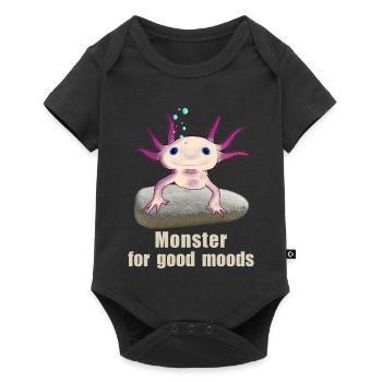 Axolotl Monster for Good Mood, Hand Drawing - Baby Premium short-sleeve bodysuit - black - Front