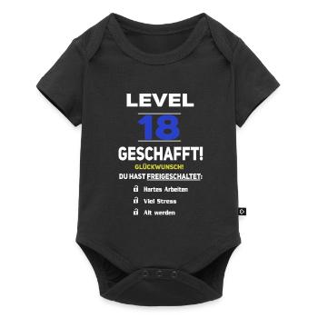 Level 18 - 18. Geburtstag Gaming lustiges Geschenk - Baby Premium Kurzarmbody - Schwarz - Vorne