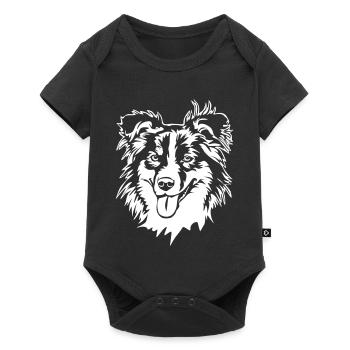 Australian Shepherd Head "Black Edition" - Baby Premium short-sleeve bodysuit - black - Front