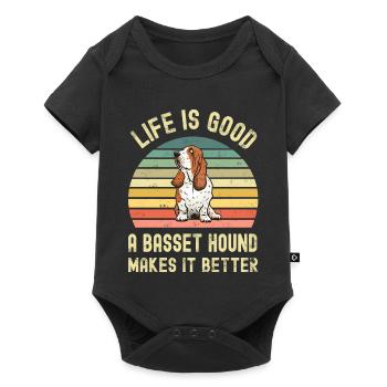 Chien Basset Hound - Body à manches courtes Premium Bébé - noir - Devant