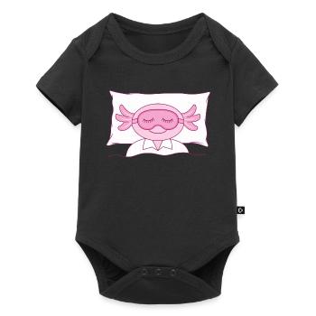 Axolotl Masque de sommeil Personnalisation Chemise de sommeil - Body à manches courtes Premium Bébé - noir - Devant