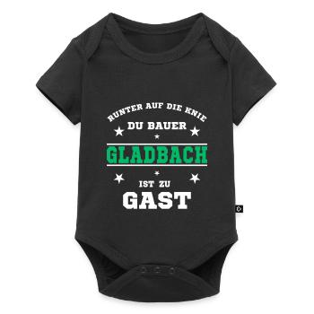 Fussball Fan Gladbacher Stadion - Baby Premium Kurzarmbody - Schwarz - Vorne
